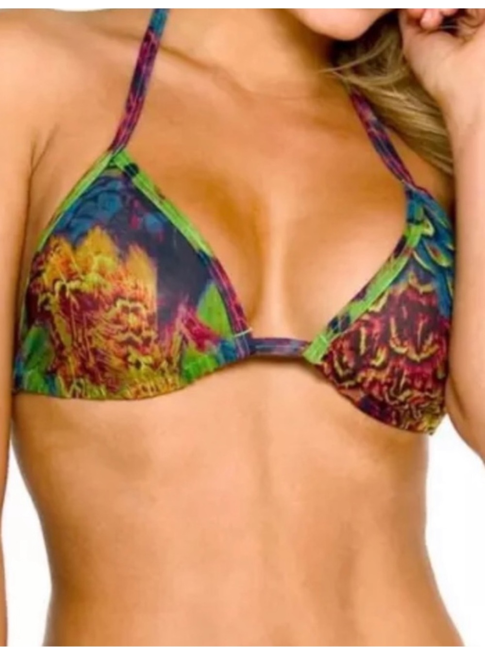 Amalfi Tan Through Bikini top mesh no lining small